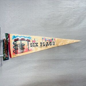 Vintage Six Flags Texas souvenir flag
